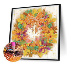 Load image into Gallery viewer, Autumn Leaves Wreath 30*30CM (canvas) Partial Special-Shaped Drill Diamond Painting
