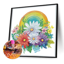 Load image into Gallery viewer, Rainbow With Flowers 30*30CM (canvas) Partial Special-Shaped Drill Diamond Painting
