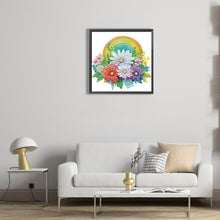 Load image into Gallery viewer, Rainbow With Flowers 30*30CM (canvas) Partial Special-Shaped Drill Diamond Painting
