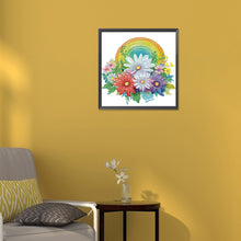 Load image into Gallery viewer, Rainbow With Flowers 30*30CM (canvas) Partial Special-Shaped Drill Diamond Painting
