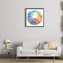 Load image into Gallery viewer, Rainbow With Flowers 30*30CM (canvas) Partial Special-Shaped Drill Diamond Painting
