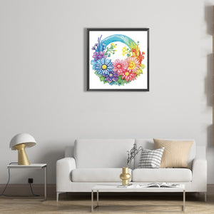 Rainbow With Flowers 30*30CM (canvas) Partial Special-Shaped Drill Diamond Painting