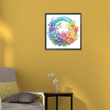 Load image into Gallery viewer, Rainbow With Flowers 30*30CM (canvas) Partial Special-Shaped Drill Diamond Painting
