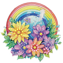 Load image into Gallery viewer, Rainbow With Flowers 30*30CM (canvas) Partial Special-Shaped Drill Diamond Painting
