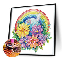 Load image into Gallery viewer, Rainbow With Flowers 30*30CM (canvas) Partial Special-Shaped Drill Diamond Painting
