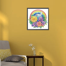 Load image into Gallery viewer, Rainbow With Flowers 30*30CM (canvas) Partial Special-Shaped Drill Diamond Painting
