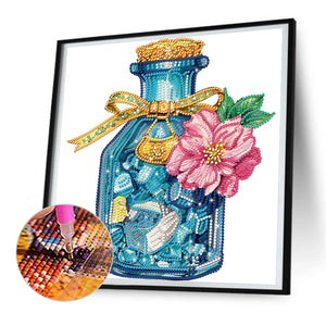 Flowers And Glass Vases 30*30CM (canvas) Partial Special-Shaped Drill Diamond Painting