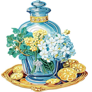 Flowers And Glass Vases 30*30CM (canvas) Partial Special-Shaped Drill Diamond Painting