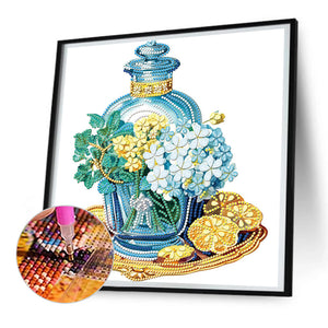 Flowers And Glass Vases 30*30CM (canvas) Partial Special-Shaped Drill Diamond Painting