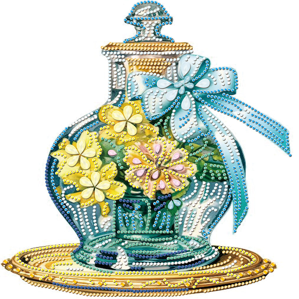 Flowers And Glass Vases 30*30CM (canvas) Partial Special-Shaped Drill Diamond Painting