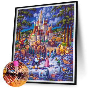 Princess And The Beast 40*45CM (canvas) Full Round AB Drill Diamond Painting