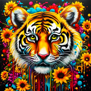 Sunflower Tiger 40*40CM (canvas) Full Square AB Drill Diamond Painting