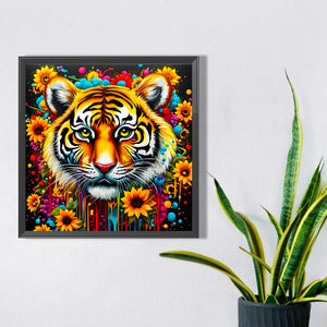 Sunflower Tiger 40*40CM (canvas) Full Square AB Drill Diamond Painting