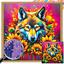 Load image into Gallery viewer, Sunflower Wolf 40*40CM (canvas) Full Square AB Drill Diamond Painting
