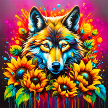 Load image into Gallery viewer, Sunflower Wolf 40*40CM (canvas) Full Square AB Drill Diamond Painting
