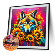 Load image into Gallery viewer, Sunflower Wolf 40*40CM (canvas) Full Square AB Drill Diamond Painting
