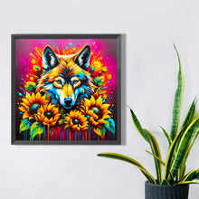 Load image into Gallery viewer, Sunflower Wolf 40*40CM (canvas) Full Square AB Drill Diamond Painting
