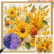 Load image into Gallery viewer, Embossed Sunflowers 40*40CM (canvas) Full Square AB Drill Diamond Painting
