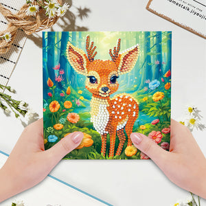 8/12PCS Crystal Rhinestone Embroidery Arts Cards Kits Bird Flower 5D DIY Cat Dog