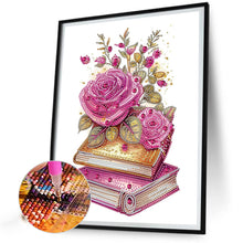 Load image into Gallery viewer, Flowers And Two Books 30*40CM (canvas) Partial Special-Shaped Drill Diamond Painting
