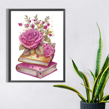 Load image into Gallery viewer, Flowers And Two Books 30*40CM (canvas) Partial Special-Shaped Drill Diamond Painting
