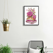 Load image into Gallery viewer, Flowers And Two Books 30*40CM (canvas) Partial Special-Shaped Drill Diamond Painting
