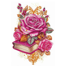 Load image into Gallery viewer, Flowers And A Book 30*40CM (canvas) Partial Special-Shaped Drill Diamond Painting
