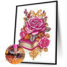 Load image into Gallery viewer, Flowers And A Book 30*40CM (canvas) Partial Special-Shaped Drill Diamond Painting
