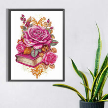 Load image into Gallery viewer, Flowers And A Book 30*40CM (canvas) Partial Special-Shaped Drill Diamond Painting
