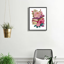 Load image into Gallery viewer, Flowers And Three Books 30*40CM (canvas) Partial Special-Shaped Drill Diamond Painting
