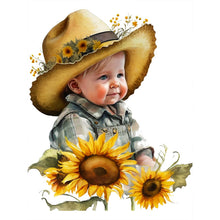 Load image into Gallery viewer, Sunflower Cowboy Kids 30*40CM (canvas) Full Round Drill Diamond Painting
