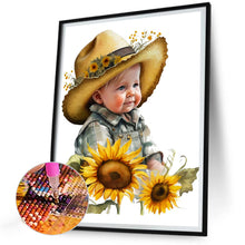 Load image into Gallery viewer, Sunflower Cowboy Kids 30*40CM (canvas) Full Round Drill Diamond Painting
