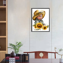 Load image into Gallery viewer, Sunflower Cowboy Kids 30*40CM (canvas) Full Round Drill Diamond Painting
