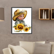 Load image into Gallery viewer, Sunflower Cowboy Kids 30*40CM (canvas) Full Round Drill Diamond Painting
