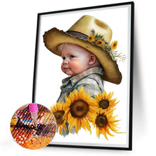 Load image into Gallery viewer, Sunflower Cowboy Kids 30*40CM (canvas) Full Round Drill Diamond Painting
