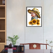 Load image into Gallery viewer, Sunflower Cowboy Kids 30*40CM (canvas) Full Round Drill Diamond Painting
