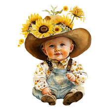 Load image into Gallery viewer, Sunflower Cowboy Kids 30*40CM (canvas) Full Round Drill Diamond Painting
