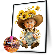 Load image into Gallery viewer, Sunflower Cowboy Kids 30*40CM (canvas) Full Round Drill Diamond Painting
