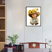 Load image into Gallery viewer, Sunflower Cowboy Kids 30*40CM (canvas) Full Round Drill Diamond Painting
