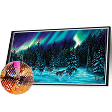 Load image into Gallery viewer, Sledding Under The Aurora 30*55CM (canvas) Full Round AB Drill Diamond Painting
