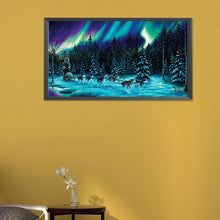 Load image into Gallery viewer, Sledding Under The Aurora 30*55CM (canvas) Full Round AB Drill Diamond Painting
