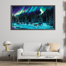 Load image into Gallery viewer, Sledding Under The Aurora 30*55CM (canvas) Full Round AB Drill Diamond Painting
