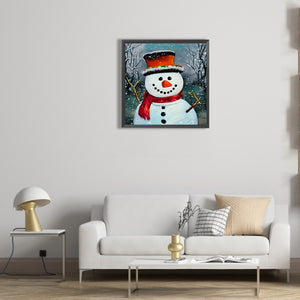 Snowman 30*30CM (canvas) Full Round Drill Diamond Painting