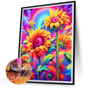 Colorful Sunflower 30*40CM (canvas) Full Round Drill Diamond Painting