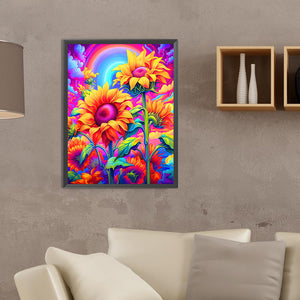 Colorful Sunflower 30*40CM (canvas) Full Round Drill Diamond Painting