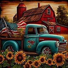 Load image into Gallery viewer, Sunflower Blue Car 40*40CM (canvas) Full Round Drill Diamond Painting
