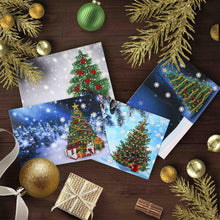 Load image into Gallery viewer, Christmas Diamond Drawing Holiday Card Cute Elk 4PCS Crystal Rhinestone Card Kit
