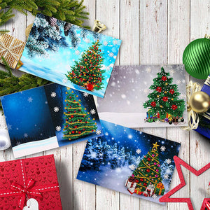 Christmas Diamond Drawing Holiday Card Cute Elk 4PCS Crystal Rhinestone Card Kit
