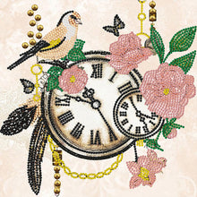 Load image into Gallery viewer, Flower And Bird Clock 30*30CM (canvas) Partial Special-Shaped Drill Diamond Painting
