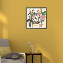 Load image into Gallery viewer, Flower And Bird Clock 30*30CM (canvas) Partial Special-Shaped Drill Diamond Painting
